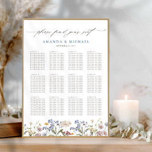 Colourful Spring Wildflower Wedding Seating Chart