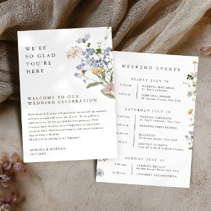 Colourful Spring Wildflower  Weekend Events Progra Invitation