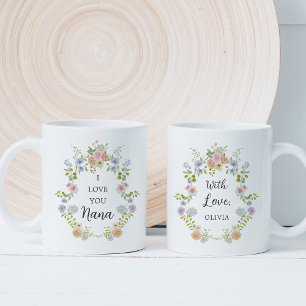 Colourful Spring Wildflowers   Love You Nana Coffee Mug