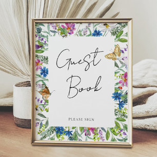 Colourful Spring Wildflowers Wedding Poster
