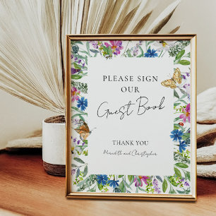 Colourful Spring Wildflowers Wedding Poster
