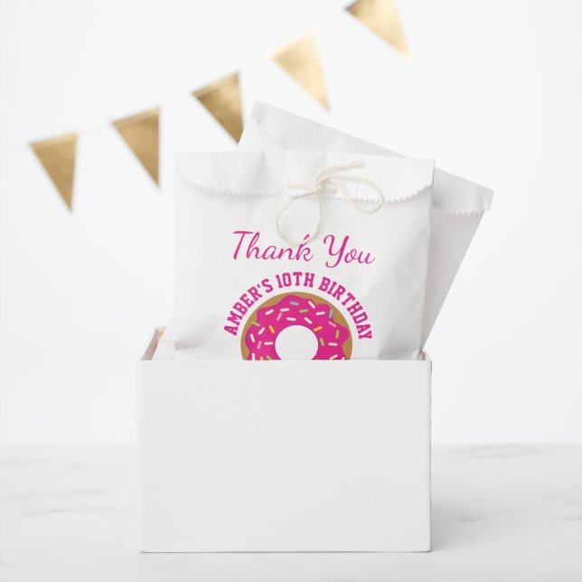 Colourful sprinkled doughnut Birthday party favour Bags (Party)