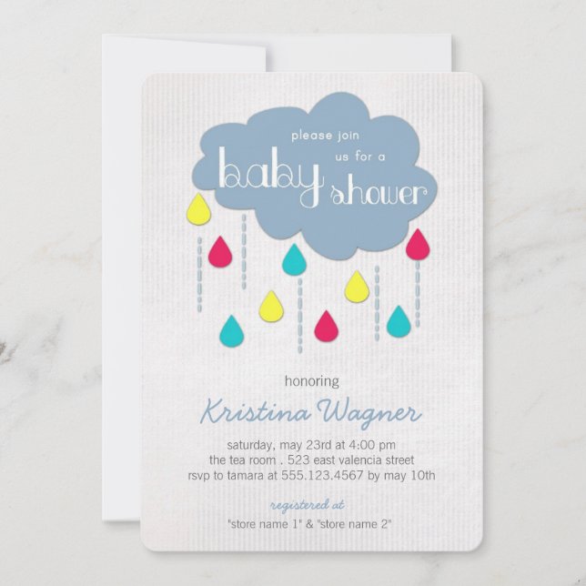 Colourful Sprinkles Baby Shower Invitation (Front)