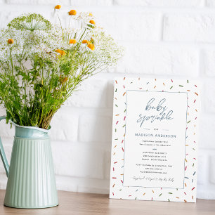 Colourful Sprinkles Baby Sprinkle Baby Shower Invitation