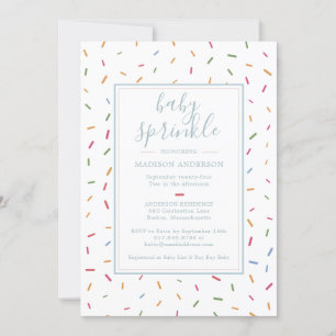Colourful Sprinkles Baby Sprinkle Baby Shower Invitation
