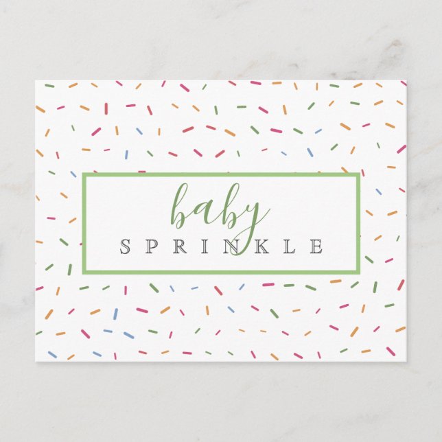 Colourful Sprinkles Baby Sprinkle Baby Shower Invitation Postcard (Front)