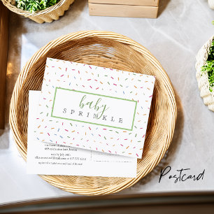 Colourful Sprinkles Baby Sprinkle Baby Shower Invitation Postcard