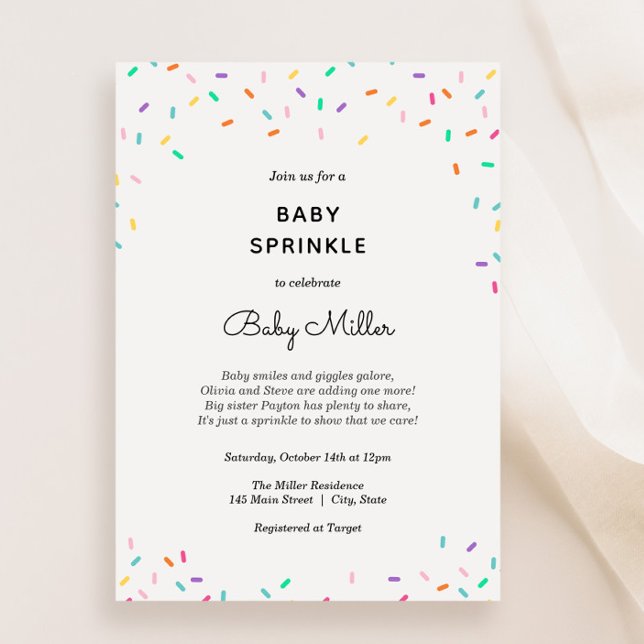 Colourful Sprinkles Baby Sprinkle Invitation (Creator Uploaded)