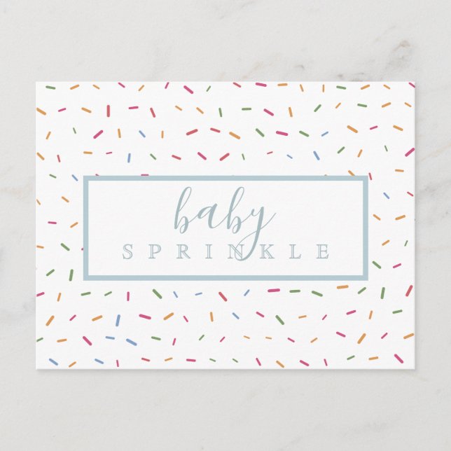 Colourful Sprinkles Baby Sprinkle Invitation Postcard (Front)