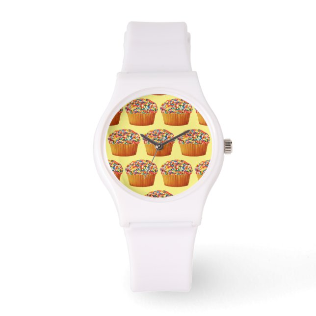 Colourful Sprinkles Cupcake Watch (Front)
