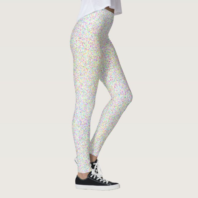 Colourful Sprinkles on White Fun Leggings (Right)