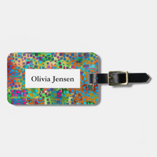 Colourful Square Confetti Abstract Digital Art Luggage Tag