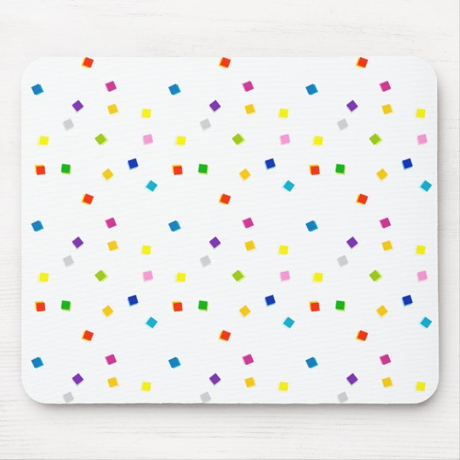 Colourful Square Confetti Mousepad (Front)