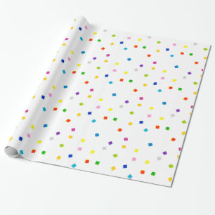 Colourful Square Confetti Wrapping Paper