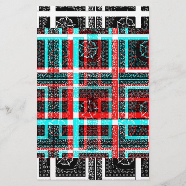 Colourful Square Maze  geometrical chequered patte (Front)