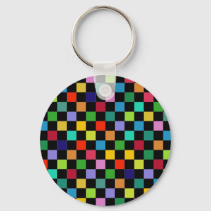colourful square pattern key ring