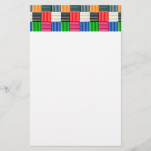 Colourful square pattern stationery
