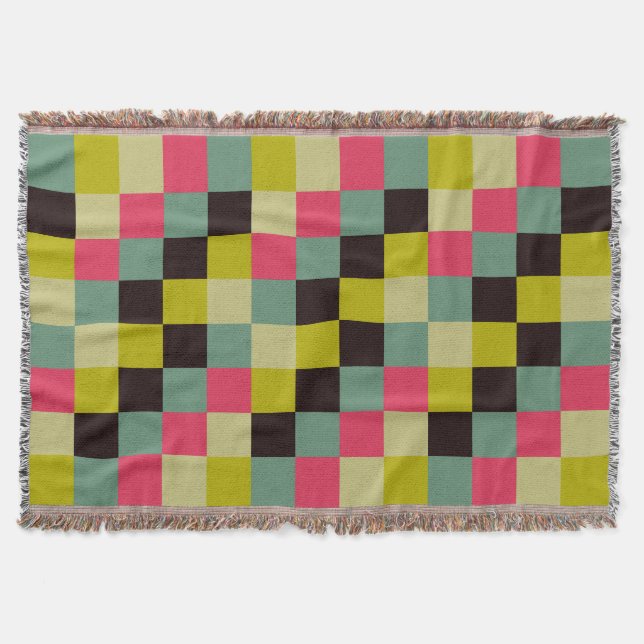 Colourful Squares 06 Throw Blanket (Front)
