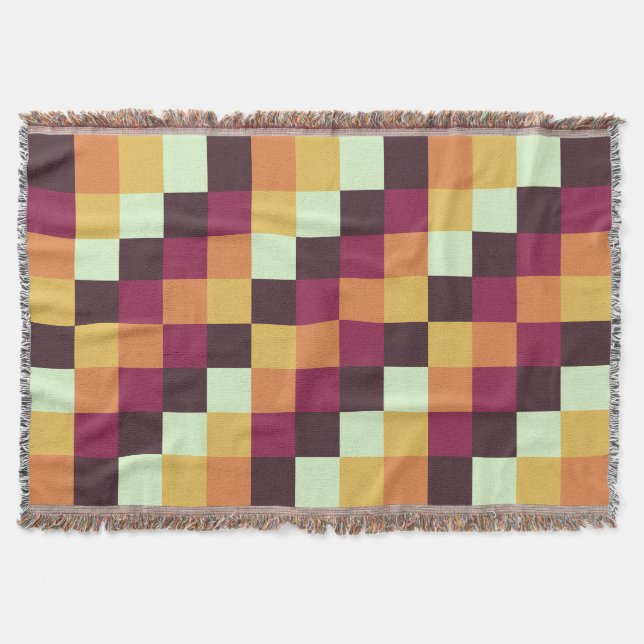 Colourful Squares 08 Throw Blanket (Front)