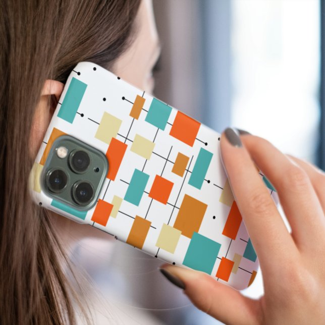 Colourful Squares and Lines Mid-century Pattern Case-Mate iPhone Case (Creator Uploaded)
