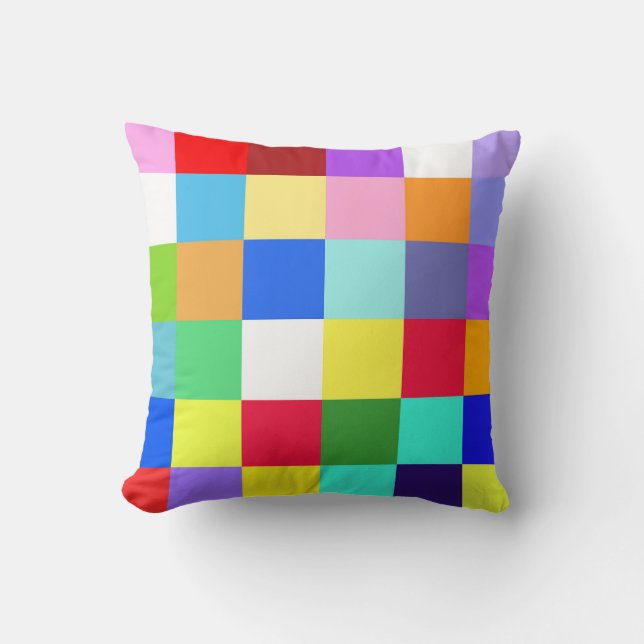 Colourful squares checks cushion (Front)