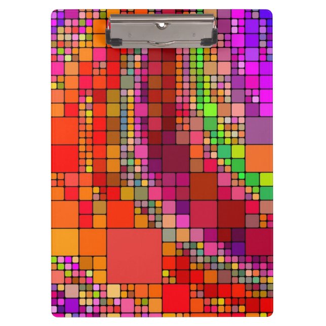 Colourful squares clipboard (Front)