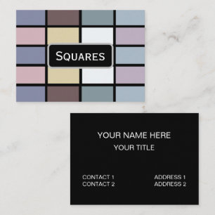 Colourful Squares Geometric  Business Card