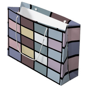 Colourful Squares Geometric  Large Gift Bag
