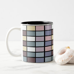 Colourful Squares Geometric Two-Tone Coffee Mug
