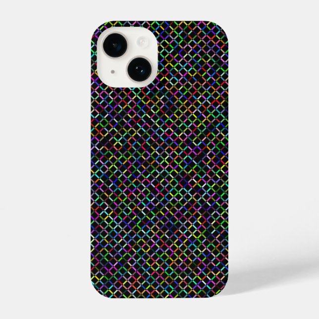 colourful squares geometric unique vibrant pattern iPhone case (Back)