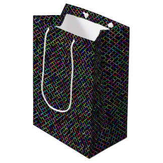 colourful squares geometric unique vibrant pattern medium gift bag