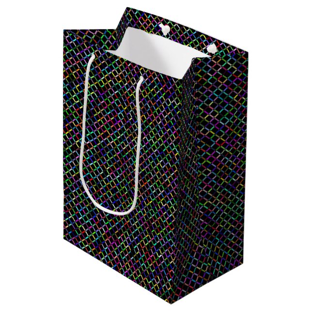 colourful squares geometric unique vibrant pattern medium gift bag (Front Angled)