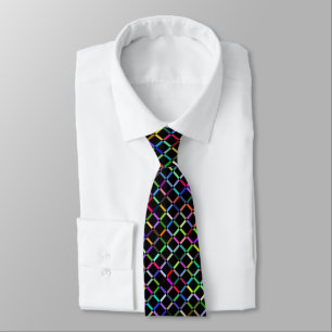colourful squares geometric unique vibrant pattern tie