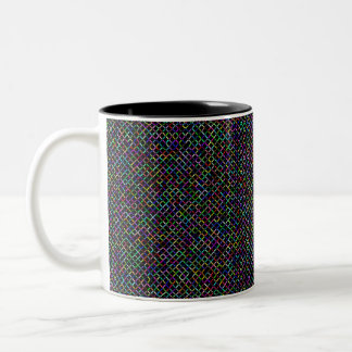 colourful squares geometric unique vibrant pattern Two-Tone coffee mug