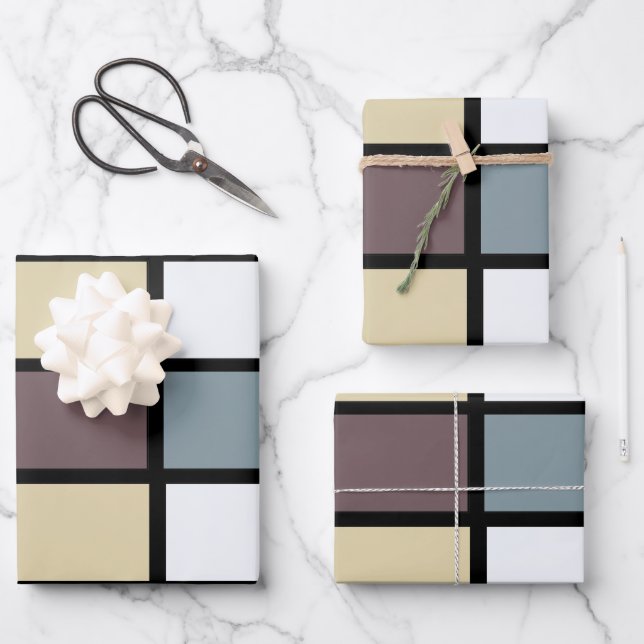 Colourful Squares Geometric  Wrapping Paper Sheet (Front)