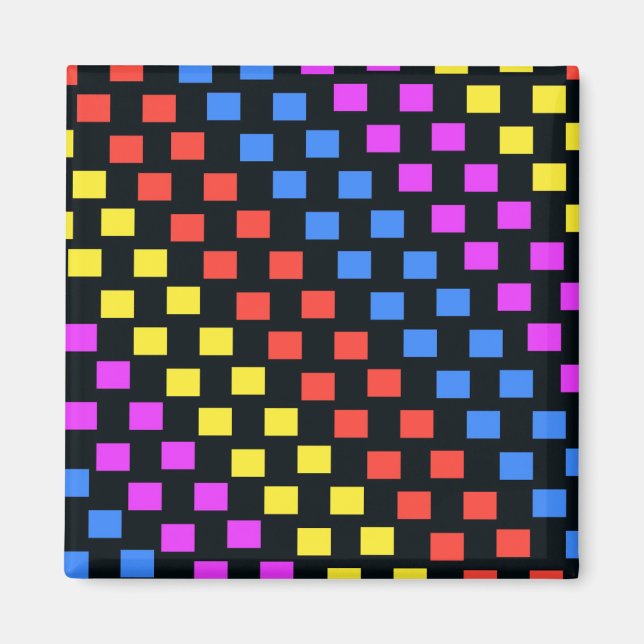 Colourful Squares Magnet (Front)