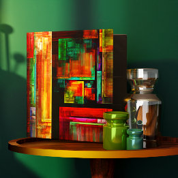 Colourful Squares Modern Abstract Art Pattern #04 3 Ring Binder