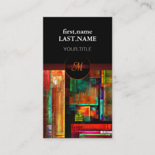 Colourful Squares Modern Abstract Art Pattern #04 Business Card