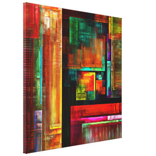 Colourful Squares Modern Abstract Art Pattern #04 Canvas Print