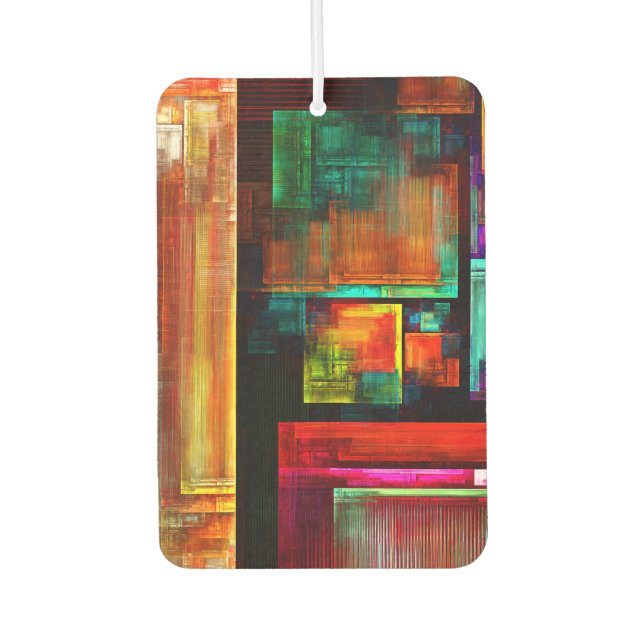 Colourful Squares Modern Abstract Art Pattern #04 Car Air Freshener (Front)