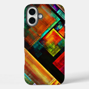 Colourful Squares Modern Abstract Art Pattern #04 iPhone 16 Plus Case