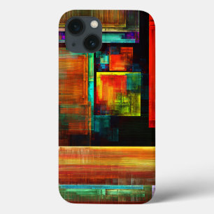 Colourful Squares Modern Abstract Art Pattern #04 iPhone 13 Case