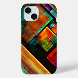 Colourful Squares Modern Abstract Art Pattern #04 iPhone 15 Case