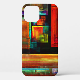Colourful Squares Modern Abstract Art Pattern #04 iPhone 12 Case