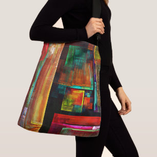 Colourful Squares Modern Abstract Art Pattern #04 Crossbody Bag