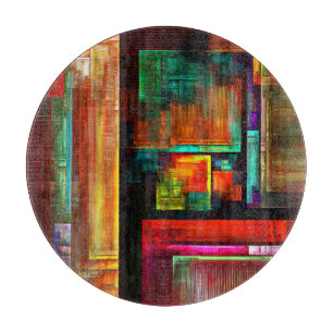 Colourful Squares Modern Abstract Art Pattern #04 Cutting Board