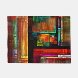 Colourful Squares Modern Abstract Art Pattern #04 Doormat