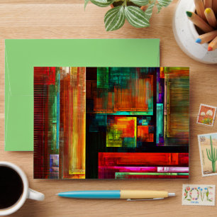 Colourful Squares Modern Abstract Art Pattern #04 Envelope