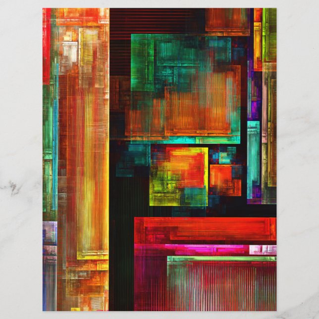 Colourful Squares Modern Abstract Art Pattern #04 Flyer (Front)