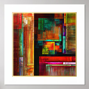 Colourful Squares Modern Abstract Art Pattern #04 Foil Prints